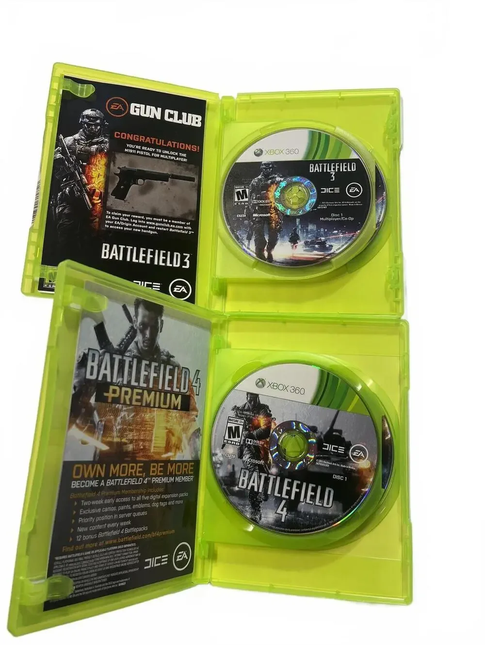 Battlefield 3 Battlefield 4 Xbox360 Video Game 2 Disc Bundle First-person Gaming